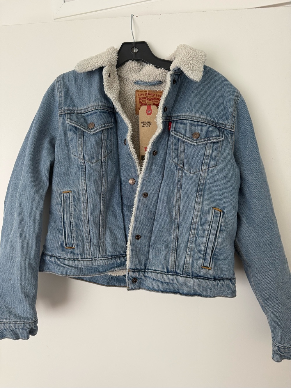 Levi's Sherpa-Lined Denim Jacket in Light Blue